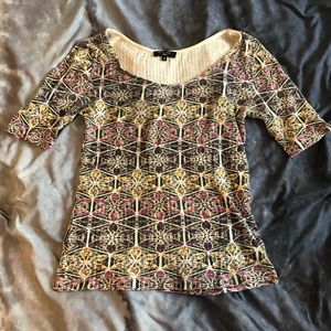 New Look Tall BoHo Ribbed Tee Top